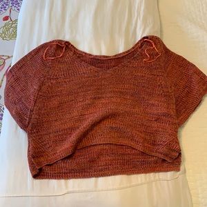 Anthropologie Burgundy Sweater Top